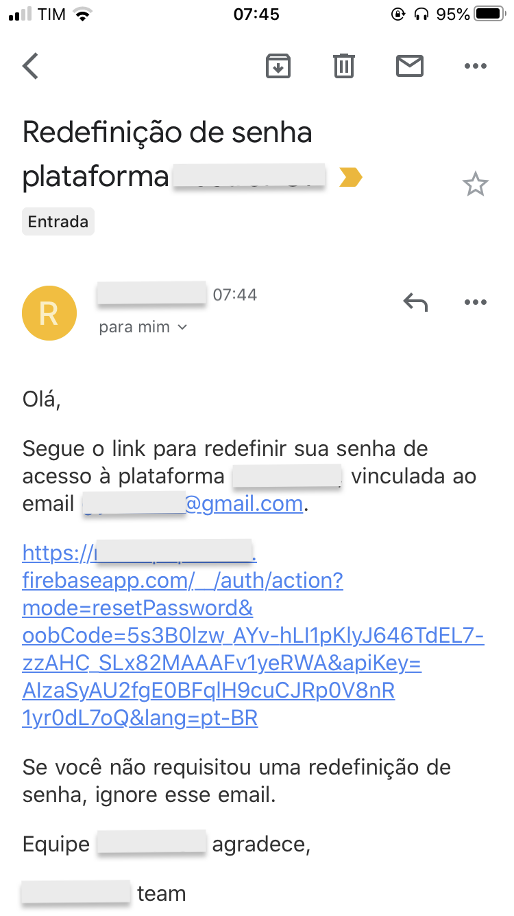 redefinição de senha