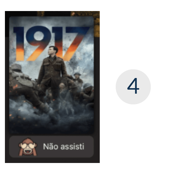 Imagem de uma parte da tela do aplicativo de streaming, mais especificamente o container 4, que mostra apenas o cartaz do filme 1917.