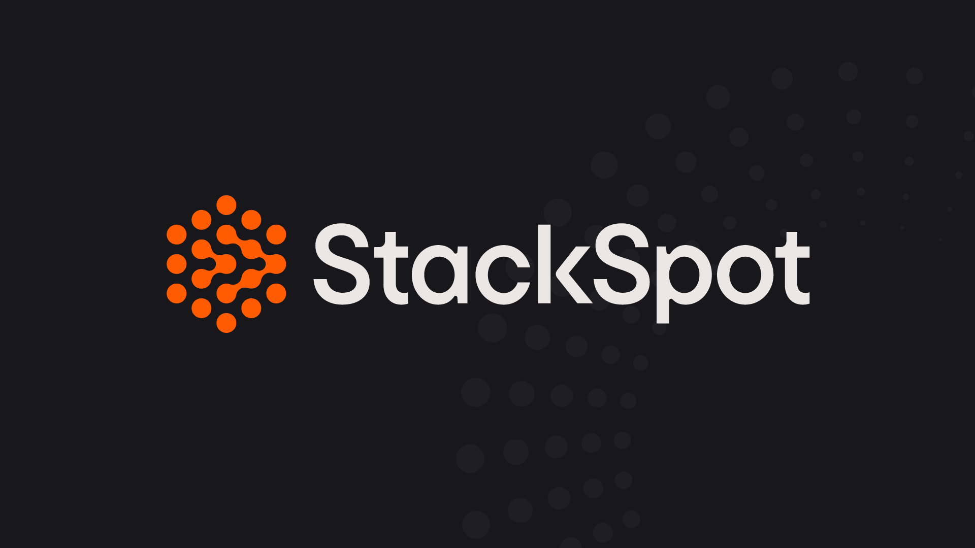 Capa para o artigo sobre StackSpot onde vemos a logo do produto em um fundo preto.