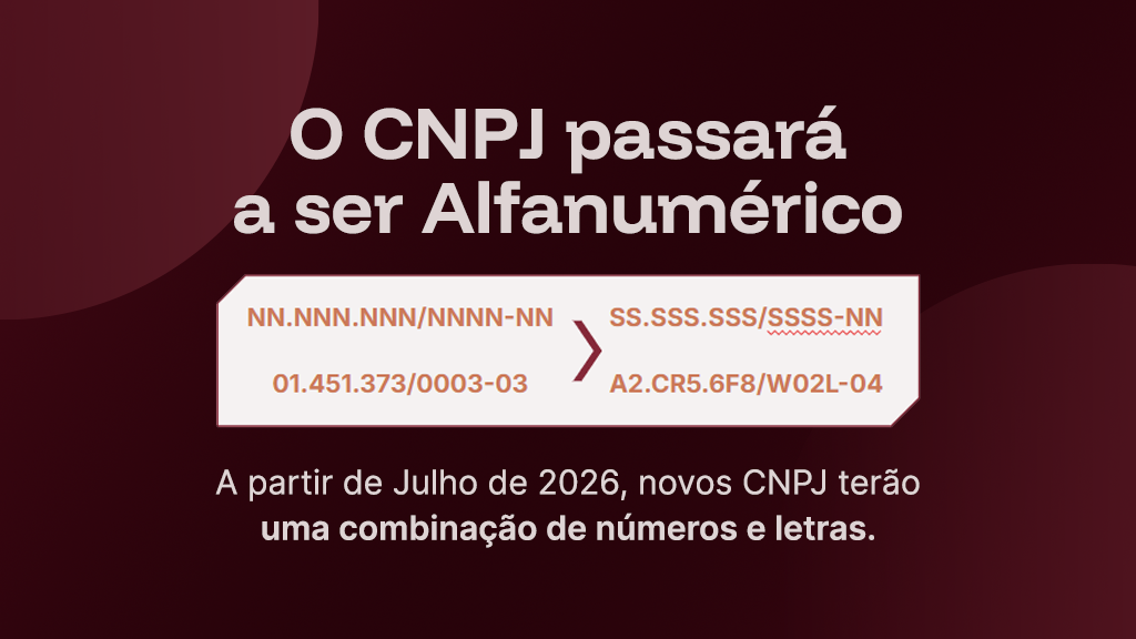 Na imagem vemos a comparação entre os modelos de CNPJ, um apenas com números (01.451.373/0003-0) e outro alfanumérico (A2.CR5.6F8/W02L-04)