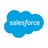 Logomarca da Sales Force na cor azul claro.