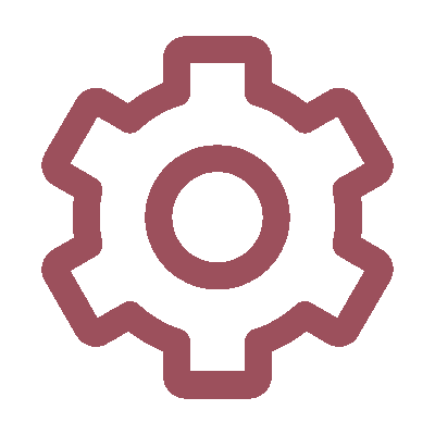 Ícone de engrenagem representando diagnóstico técnico e análise funcional de sistemas legados.